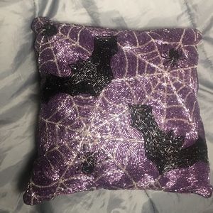 SOLD Whimsygoth Purple Beaded Gothic Halloween Bats, Spiders, and Spiderweb